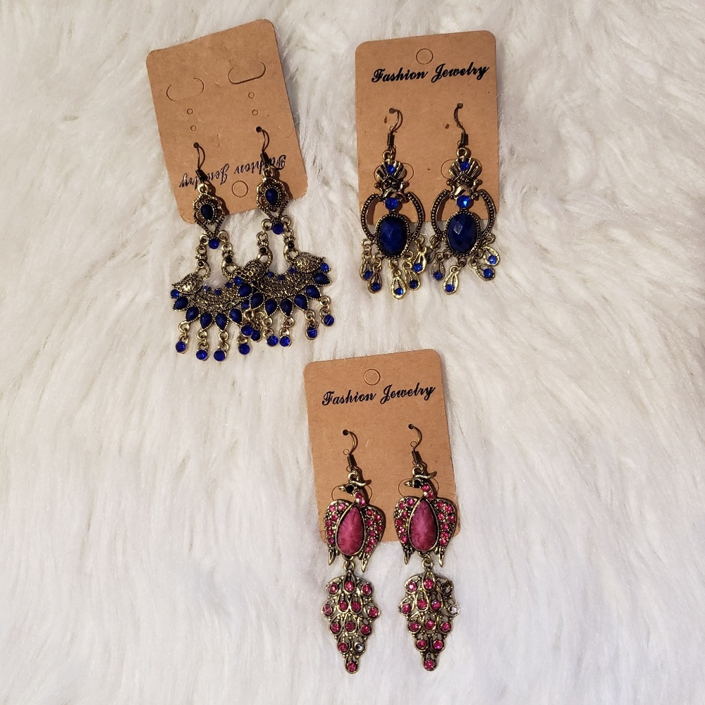Lot of 3 Big Earrings